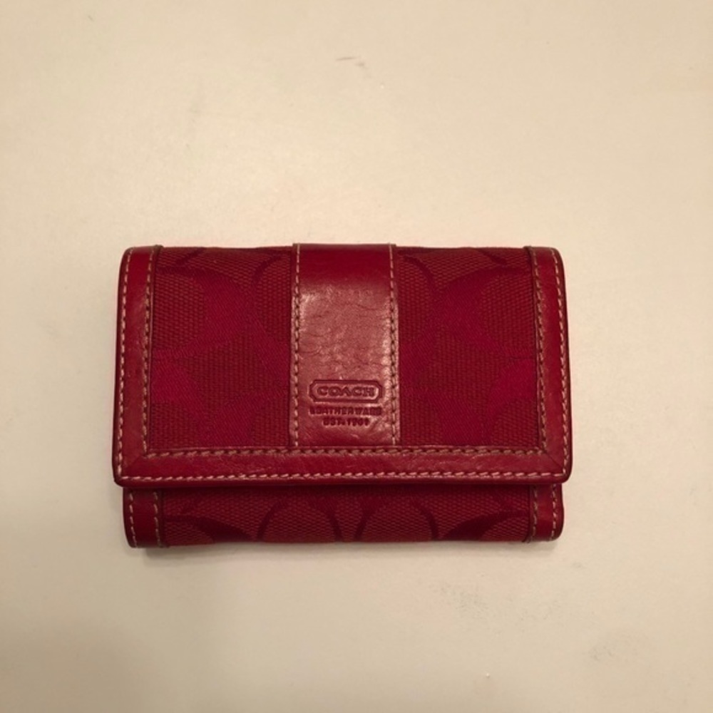 Coach vintage y2k rare Signature red compact mini wallet - Picture 2 of 13